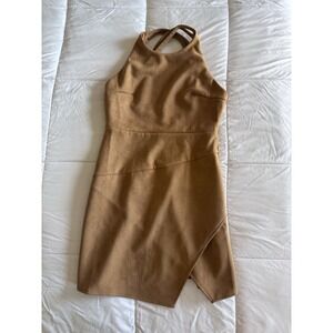 Baevely Dress Size Medium Brown Sleeves Fitted Dress, Soft, Lined EUC